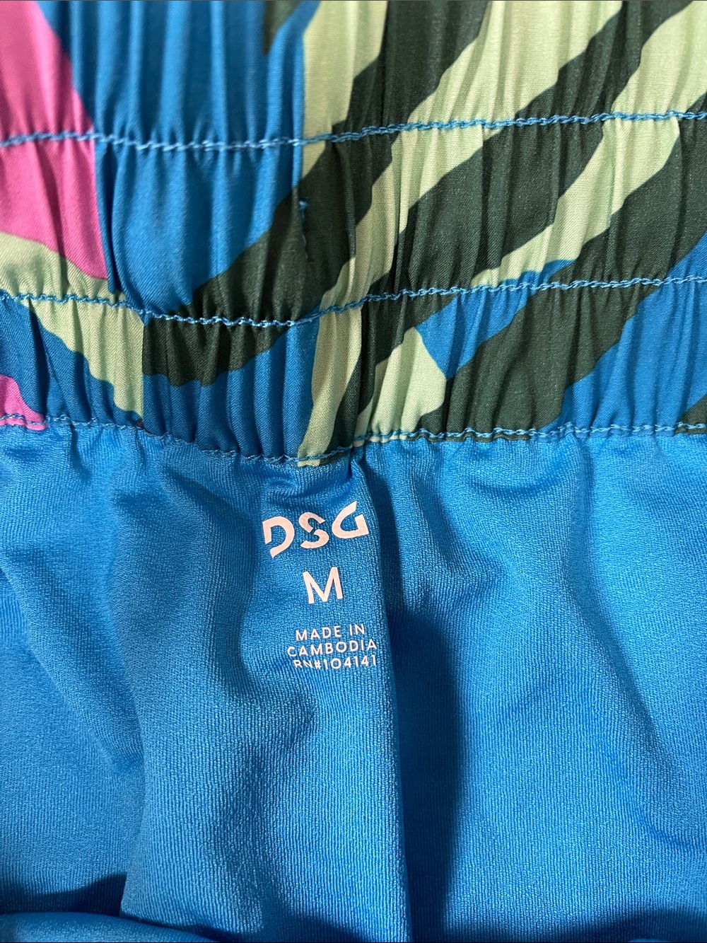 DSG Purple Tropical Print Athletic Shorts with Teal & Yellow Accents - Picture 3 of 6